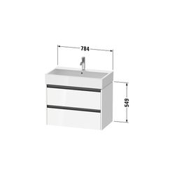 Duravit Ketho.2 Waschtischunterbau wandhäng. 460x784x549mm, Eiche Marmoriert M... DURAVIT-K25277055550000 4067116356830 (Abb. 1)