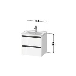 Duravit Ketho.2 Waschtischunterbau wandhäng. 455x584x549mm, Eiche Marmoriert M... DURAVIT-K25281055550000 4067116356731 (Abb. 1)
