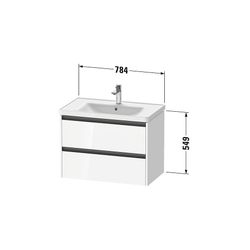 Duravit Ketho.2 Waschtischunterbau wandh. 455x784x549mm, Eiche Mar. Matt, Grif... DURAVIT-K25283055550000 4067116356687 (Abb. 1)