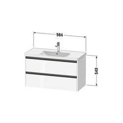 Duravit Ketho.2 Waschtischunterbau wandhäng. 455x984x549mm, Eiche Marmoriert M... DURAVIT-K25284055550000 4067116356656 (Abb. 1)