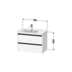 Duravit Ketho.2 Waschtischunterbau wandh. 455x784x549mm, Eiche Mar. Matt, Grif... DURAVIT-K25285055550000 4067116356625 (Abb. 1)