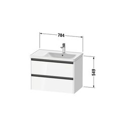 Duravit Ketho.2 Waschtischunterbau wandhäng. 455x784x549mm, R Eiche Marmoriert... DURAVIT-K25286055550000 4067116356502 (Abb. 1)