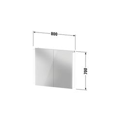 Duravit Ketho.2 Spiegelschrank Wandmontage 157x800x700mm, Weiß, 2 Türen L/R LK... DURAVIT-K27136000000000 4063382811875 (Abb. 1)
