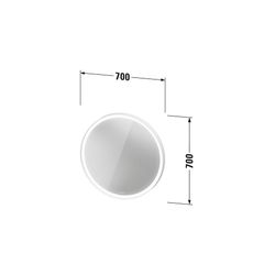 Duravit L-Cube Spiegel Wandmontage 67x700x700mm, Weiß, LED, 18W, Betätigung Se... DURAVIT-LC7375018180100 4067116102109 (Abb. 1)