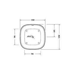 Duravit Zencha Badewanne 630x1250x1250mm, 401l, Mattweiß, Quadratisch, Freiste... DURAVIT-700464000000000 4063382792587 (Abb. 1)