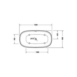 Duravit Zencha Badewanne 600x850x1600mm, 306l, Mattweiß, Oval, Freistehend, 1 ... DURAVIT-700462000000000 4063382792525 (Abb. 1)