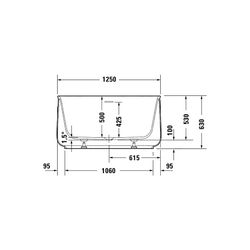 Duravit Zencha Badewanne 630x1250x1250mm, 401l, Mattweiß, Quadratisch, Freiste... DURAVIT-700464000000000 4063382792587 (Abb. 1)