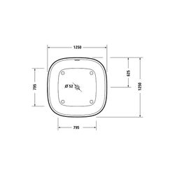 Duravit Zencha Badewanne 630x1250x1250mm, 401l, Mattweiß, Quadratisch, Freiste... DURAVIT-700464000000000 4063382792587 (Abb. 1)