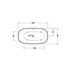 Duravit Zencha Badewanne 600x850x1600mm, 306l, Mattweiß, Oval, Freistehend, 1 ... DURAVIT-700462000000000 4063382792525 (Abb. 1)