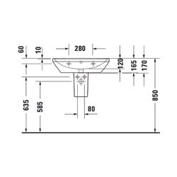 Duravit D-Neo Waschtisch 440x650x165mm wandhäng., Weiß Hochglanz, Rechteckig, 1 Was... DURAVIT-2366650000 4063382016607 (Abb. 1)