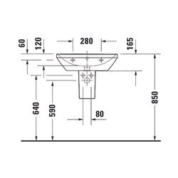 Duravit D-Neo Waschtisch 440x600x165mm wandhäng., Weiß Hochglanz, Rechteckig, 1 Was... DURAVIT-2366600000 4053424981918 (Abb. 1)