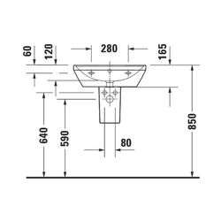 Duravit D-Neo Waschtisch 440x550x165mm wandhäng., Weiß Hochglanz, Rechteckig, 1 Was... DURAVIT-2366550000 4063382016287 (Abb. 1)