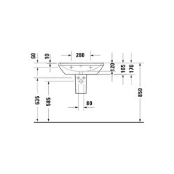 Duravit D-Neo Waschtisch 440x650x165mm wandhäng., Weiß Hochglanz, Rechteckig, 1 Was... DURAVIT-2366650000 4063382016607 (Abb. 1)