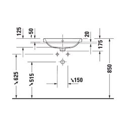 Duravit No.1 Einbauwaschtisch 435x550x175mm, Weiß Hochglanz, mit HLB/Überlauf, 1 H... DURAVIT-03555500272 4063382180322 (Abb. 1)