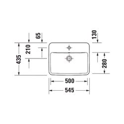 Duravit No.1 Einbauwaschtisch 435x550x175mm, Weiß Hochglanz, mit HLB/Überlauf, 1 H... DURAVIT-03555500272 4063382180322 (Abb. 1)