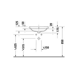 Duravit No.1 Einbauwaschtisch 435x550x175mm, Weiß Hochglanz, mit HLB/Überlauf, 1 H... DURAVIT-03555500272 4063382180322 (Abb. 1)
