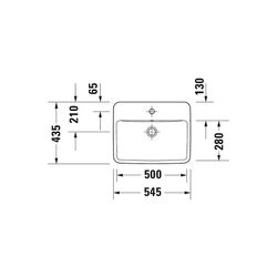 Duravit No.1 Einbauwaschtisch 435x550x175mm, Weiß Hochglanz, mit HLB/Überlauf, 1 H... DURAVIT-03555500272 4063382180322 (Abb. 1)