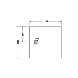 Duravit Sustano Duschwanne Halbeinbau Bodenbündig, 1200x1200x30mm, Quadratisch... DURAVIT-720279730000000 4063382919885 (Abb. 1)