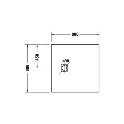 Duravit Sustano Duschwanne Halbeinbau Bodenbündig, 900x900x30mm, Quadratisch, ... DURAVIT-720271630000000 4063382920393 (Abb. 1)