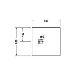 Duravit Sustano Duschwanne Halbeinbau Bodenbündig, 800x800x30mm, Quadratisch, ... DURAVIT-720269630000000 4063382920515 (Abb. 1)