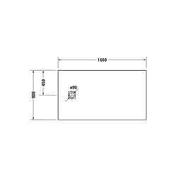 Duravit Sustano Duschwanne Halbeinbau Bodenbündig, 900x1600x30mm, Rechteckig, ... DURAVIT-720285650000000 4063382919410 (Abb. 1)