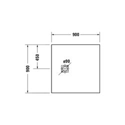 Duravit Sustano Duschwanne Halbeinbau Bodenbündig, 900x900x30mm, Quadratisch, ... DURAVIT-720271630000000 4063382920393 (Abb. 1)