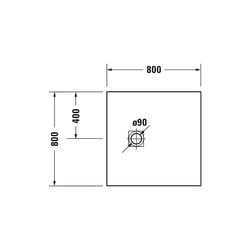Duravit Sustano Duschwanne Halbeinbau Bodenbündig, 800x800x30mm, Quadratisch, ... DURAVIT-720269630000000 4063382920515 (Abb. 1)