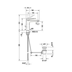 Duravit Tulum by Starck Einhebel-Waschtischmischer M, Chrom, 5l/min, mit Garnitur... DURAVIT-TU1020001010 4063382961037 (Abb. 1)