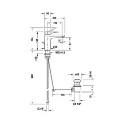 Duravit Tulum by Starck Einhebel-Waschtischmischer S, Chrom, 5l/min, mit Garnitur... DURAVIT-TU1010001010 4063382961013 (Abb. 1)