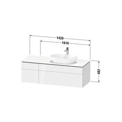 Duravit L-Cube Konsolen-WTU wandh. 550x1420x482mm Eiche Marmoriert Matt, mitti... DURAVIT-LC4875055550000 4067116355079 (Abb. 1)