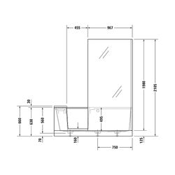Duravit Shower and Bath Badewanne510x750x1700mm, 285l, Mattweiß, Rechteckig, N... DURAVIT-700455000000000 4053424917504 (Abb. 1)