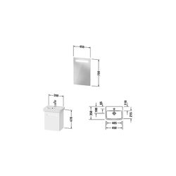 Duravit No.1 Möbel-Set, Möbelwaschtisch, Waschtischunterbau, Spiegel 350x450x2... DURAVIT-N10150R18180000 4063382807229 (Abb. 1)