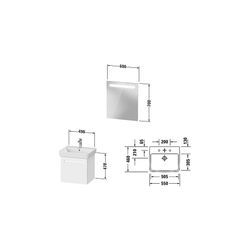 Duravit No.1 Möbel-Set, Möbelwaschtisch, Waschtischunterbau, Spiegel 450x550x2... DURAVIT-N10152018180000 4063382807762 (Abb. 1)