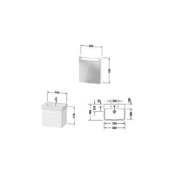 Duravit No.1 Möbel-Set, Möbelwaschtisch, WT-unterbau, Spiegelschrank 450x600x2... DURAVIT-N10165R18180000 4063382807625 (Abb. 1)