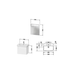 Duravit No.1 Möbel-Set, Möbelwaschtisch, Waschtischunterbau, Spiegel 450x650x2... DURAVIT-N10166018180000 4063382807649 (Abb. 1)