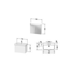 Duravit No.1 Möbel-Set, Möbelwaschtisch, Waschtischunterbau, Spiegelschrank 45... DURAVIT-N10169018180000 4063382807748 (Abb. 1)