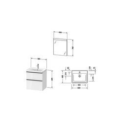Duravit D-Neo Möbelwaschtisch, Waschtischunterbau, Spiegel 480x600x2000mm, 1 A... DURAVIT-DE0144018180000 4063382922137 (Abb. 1)