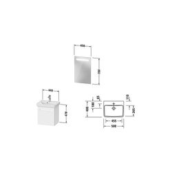 Duravit No.1 Möbel-Set, Möbelwaschtisch, Waschtischunterbau, Spiegel 390x500x2... DURAVIT-N10151L49490000 4063382807250 (Abb. 1)