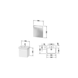 Duravit No.1 Möbel-Set, Möbelwaschtisch, Waschtischunterbau, Spiegel 450x550x2... DURAVIT-N10152018180000 4063382807762 (Abb. 1)