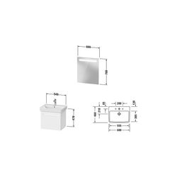 Duravit No.1 Möbel-Set, Möbelwaschtisch, Waschtischunterbau, Spiegel 450x600x2... DURAVIT-N10164018180000 4063382807588 (Abb. 1)