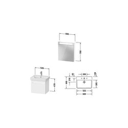 Duravit No.1 Möbel-Set, Möbelwaschtisch, WT-unterbau, Spiegelschrank 450x600x2... DURAVIT-N10165R18180000 4063382807625 (Abb. 1)