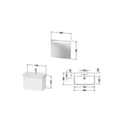 Duravit No.1 Möbel-Set, Möbelwaschtisch, Waschtischunterbau, Spiegel 450x800x2... DURAVIT-N10168049490000 4063382807731 (Abb. 1)