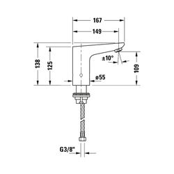 Duravit Waschtischmischer elektronisch Sensor 1, Wassertemperatur voreinstellbar,... DURAVIT-SE1090009010 4063382960870 (Abb. 1)