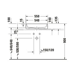 Duravit Zencha Aufsatzbecken 550mm, Anthrazit Matt, WonderGliss, DuraCeram, Rechte... DURAVIT-23745513711 4063382175014 (Abb. 1)