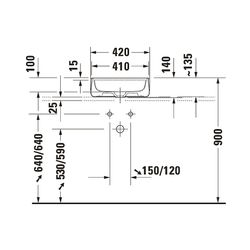 Duravit Zencha Aufsatzbecken 420mm, Grau Seidenmatt, WonderGliss, DuraCeram, Quadr... DURAVIT-23744267711 4063382175236 (Abb. 1)