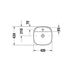 Duravit Zencha Aufsatzbecken 420mm, Grau Seidenmatt, WonderGliss, DuraCeram, Quadr... DURAVIT-23744267711 4063382175236 (Abb. 1)