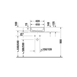 Duravit Zencha Aufsatzbecken 420mm, Grau Seidenmatt, WonderGliss, DuraCeram, Quadr... DURAVIT-23744267711 4063382175236 (Abb. 1)