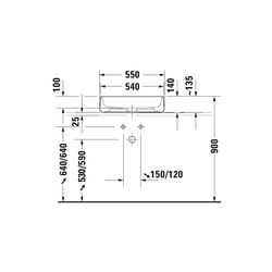 Duravit Zencha Aufsatzbecken 550mm, Grau Seidenmatt, WonderGliss, DuraCeram, Recht... DURAVIT-23735567791 4063382175151 (Abb. 1)