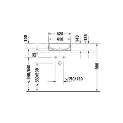 Duravit Zencha Aufsatzbecken 420mm, Grau Seidenmatt, WonderGliss, DuraCeram, Quadr... DURAVIT-23734267791 4063382174970 (Abb. 1)