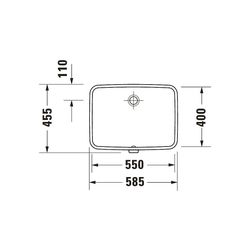 Duravit No.1 Einbauwaschtisch 400x550x160mm, Weiß Hochglanz, ohne HLB, mit Überlau... DURAVIT-03955500282 4063382182746 (Abb. 1)